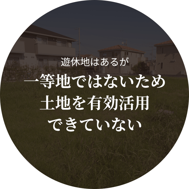 遊休地はあるが 一等地ではないため 土地を有効活用 できていない